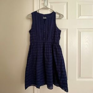 Young Girls Navy Blue Dress